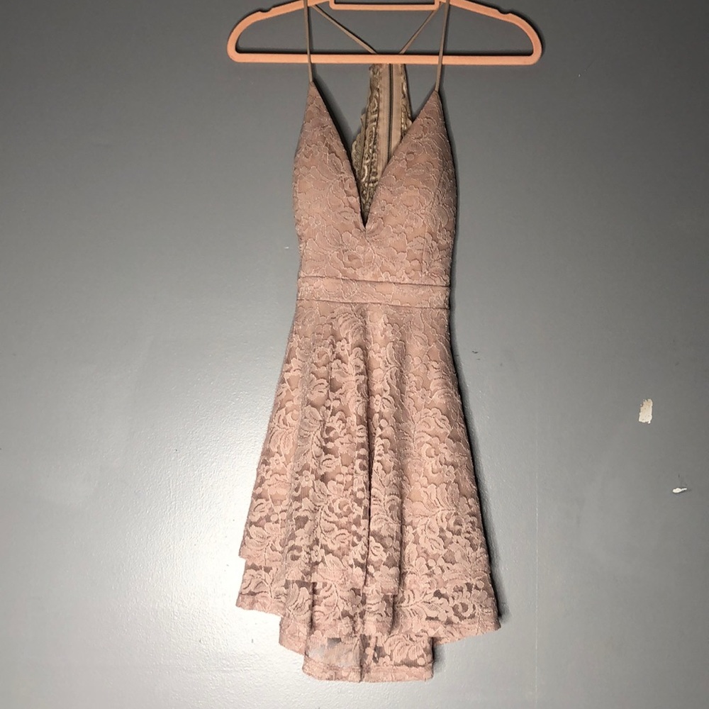 Pink flared dress